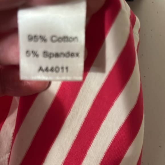 Appleseed’s t shirt , red/white stripe, sz med. - Picture 10 of 10